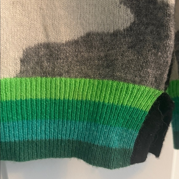 Women’s Brodie’s Fine Cashmere Black and Green Camouflage Sweater - Picture 2 of 5